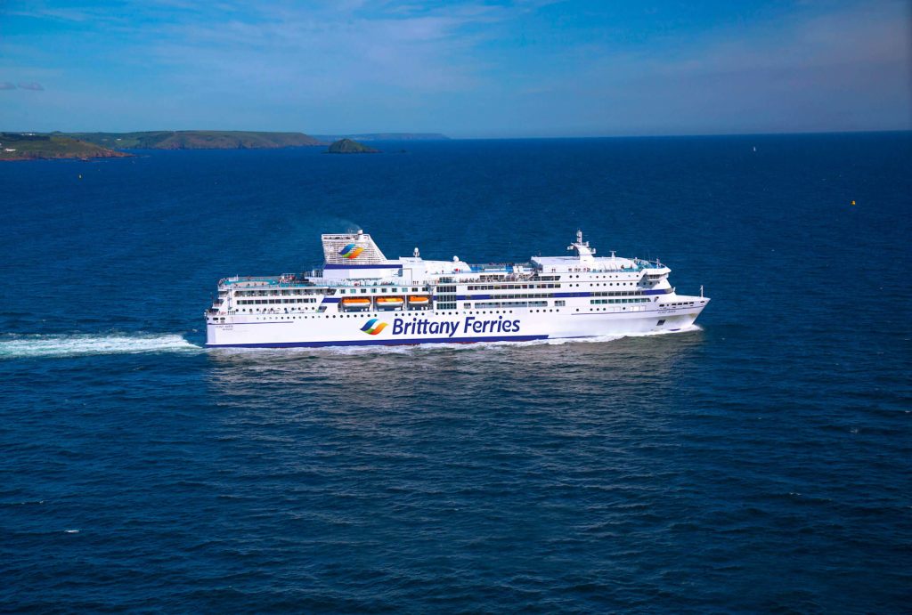 The Pont Aven Brittany Ferries flagship sailing across the English Channel